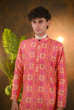 Peach Cotton Kurta Set