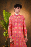 Peach Cotton Kurta Set