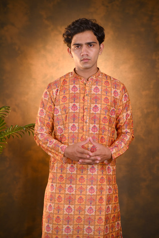 Yellow Cotton Kurta set