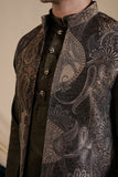 Brown Jacquard Jacket With Kurta Set