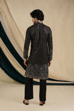 Black Georgette With Sequin And Multicolour Threadwork Embroidery Kurta Set