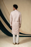 Pastel Pink Georgette With Sequins And White Threadwork Embroidery Kurta Set