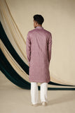 Onion Pink Rayon With Threadwork Embroidery Kurta Set