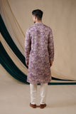 Lilac Chinnon Golden Zari Embroidery Kurta Set