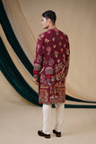 Maroon Georgette With Floral Multicolour Threadwork Kurta Set