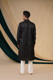 Black Silk With Black Threadwork  And Mirror Embroidery kurta Set