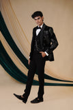 Black Elegant Ensemble crafted on Black velvet with Grey Tuxedo Set