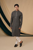 Dark Green Rayon Sequins With Multicolour Threadwork Embroidery Kurta Set