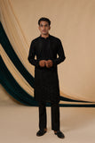 Black Sequins With Threadwork  Embroidery Kurta Set