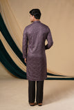 Purple Chinnon Black Zari Embroidery Kurta Set