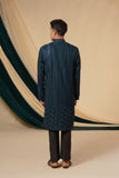 Rama Blue Sequins Threadwork Kurta Set