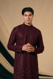 Wine Sequins With Threadwork Embroidery Kurta Set