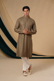 Olive Green Rayon Sequins Threadwork Embroidery Kurta Set