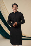 Black Rayon Sequins Threadwork Kurta Set