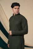 Dark Green Rayon Sequins Threadwork Kurta Set