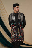 Black Georgette With Multicolour Sequins  Embroidery Kurta Set With Jacket