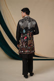 Black Georgette With Multicolour Sequins  Embroidery Kurta Set With Jacket