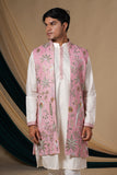 Pink	 Multicolour Thread Embroidery Kurta Set With Jacket