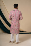 Pink	Georgette Floral Embroidery Kurta  Set