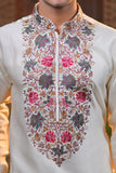 Off White Embroidery Festive Kurta Set