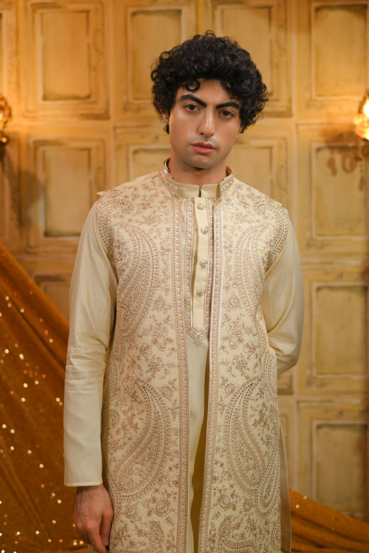 Festive Embroidery kurta Set With Jacket