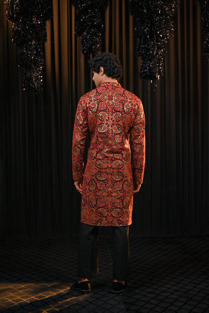 Multicolour Threadwork Embroidery kurta Set