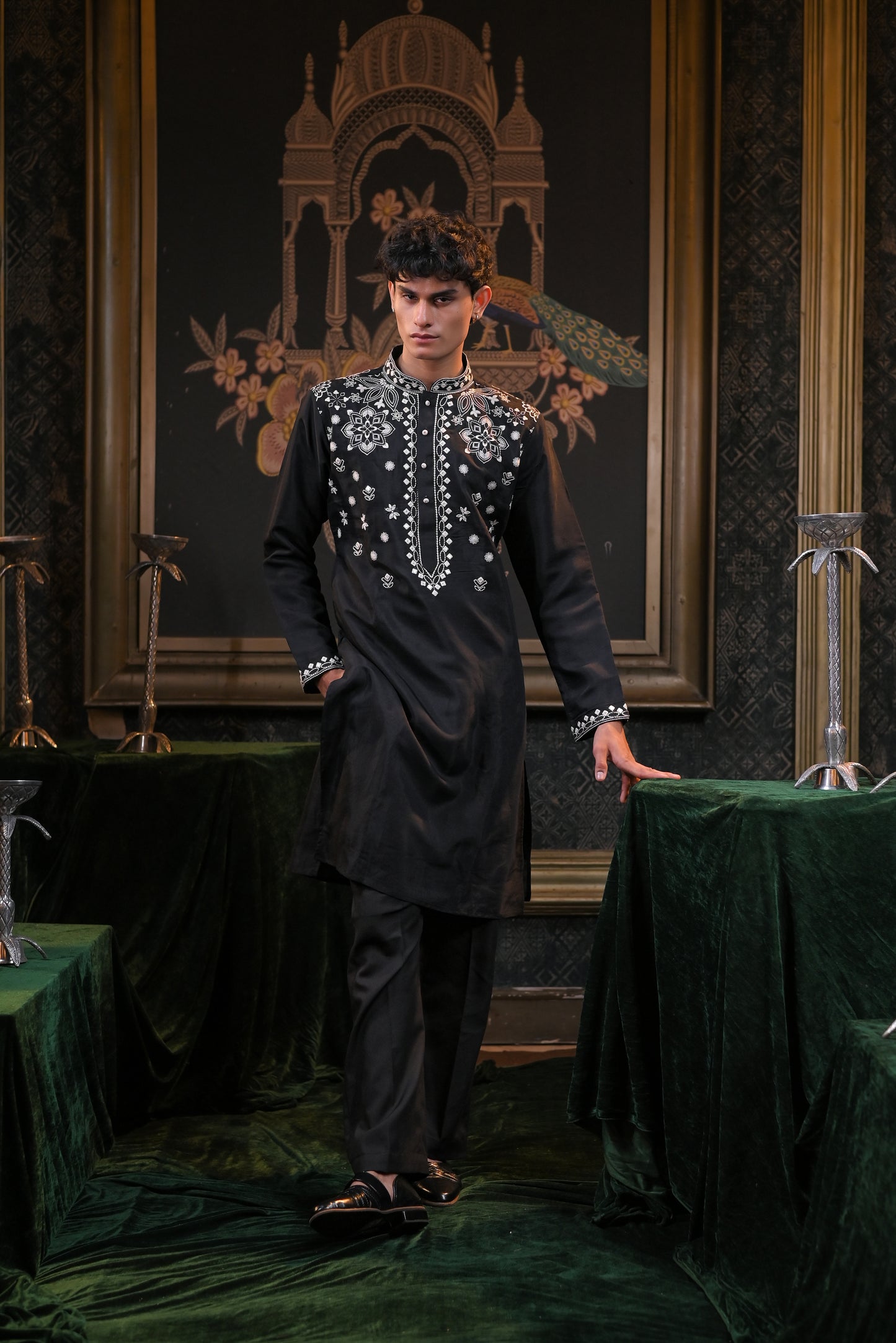 Black Thread Work Embroidery kurta Set