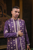 Purple Ethnic Embriodery Kurta Set With Jacket