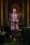 Purple Ethnic Embriodery Kurta Set With Jacket