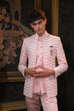 Pale Pink Silk 3 Piece Jodhpuri Set