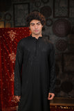 Black Sequins Thread Work Kurta Set