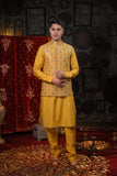 Ethnic Yellow Embroidered Kurta & Jacket