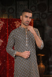 Festive Black Sequins Thread Work Kurta Set