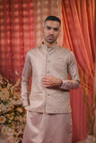 Fown Malai Silk With Embroidery Kurta Set With Jacket