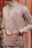 Fown Malai Silk With Embroidery Kurta Set With Jacket