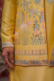 Ethnic Mustard Embroidery Kurta Set With jacket