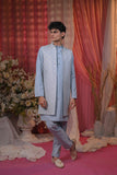 Festive Sky Blue Embroidery kurta Set With Jacket