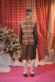 Festive Brown Kurta Set With Jacket