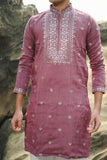 Mauve Silk Festive Kurta Set