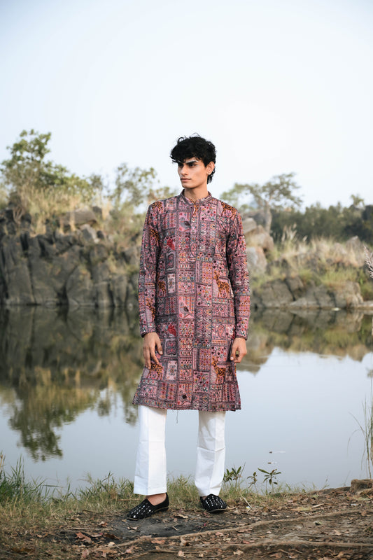 Mauve Georgette Festive Kurta Set