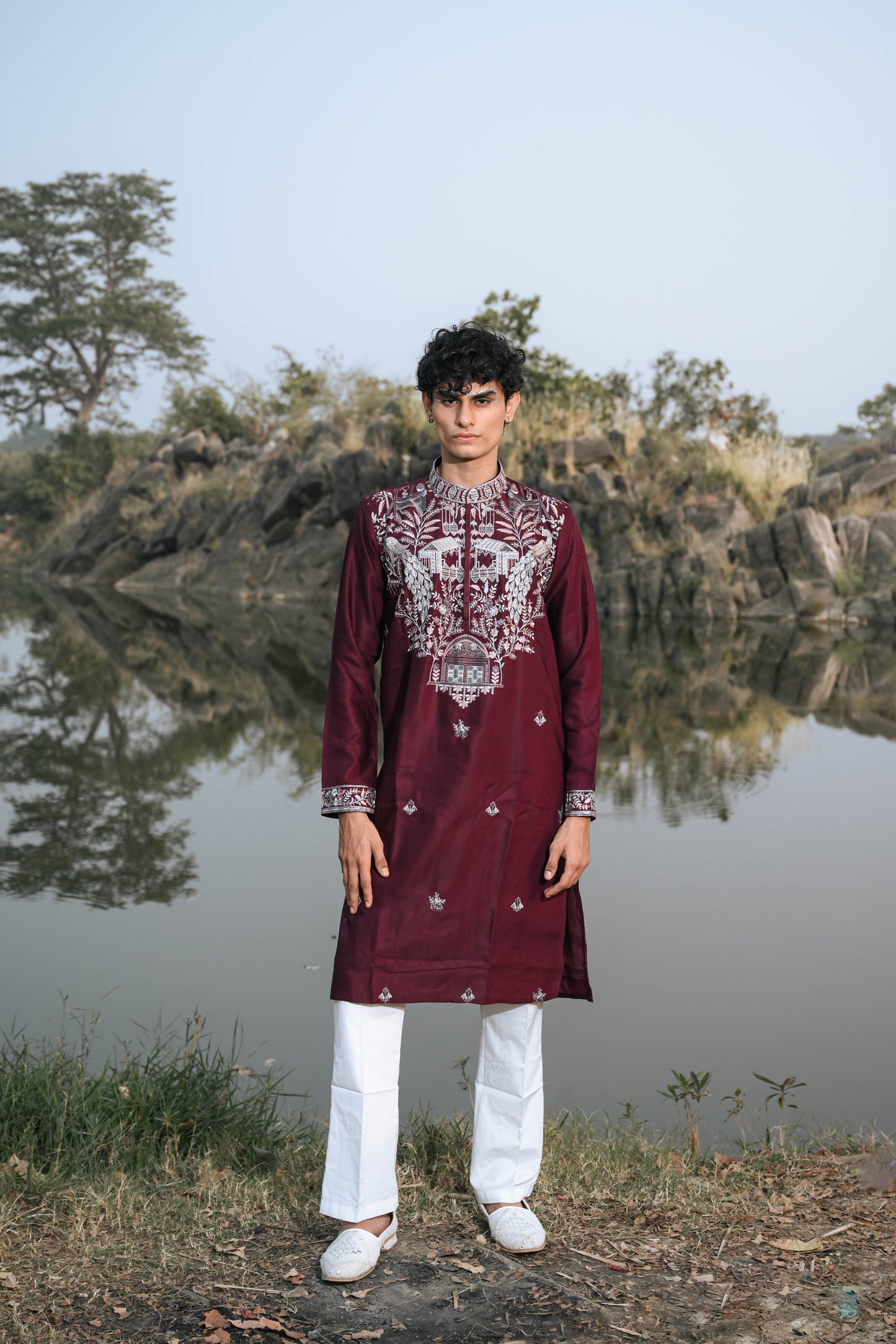 Wine Kenzo Festive Kurta Set