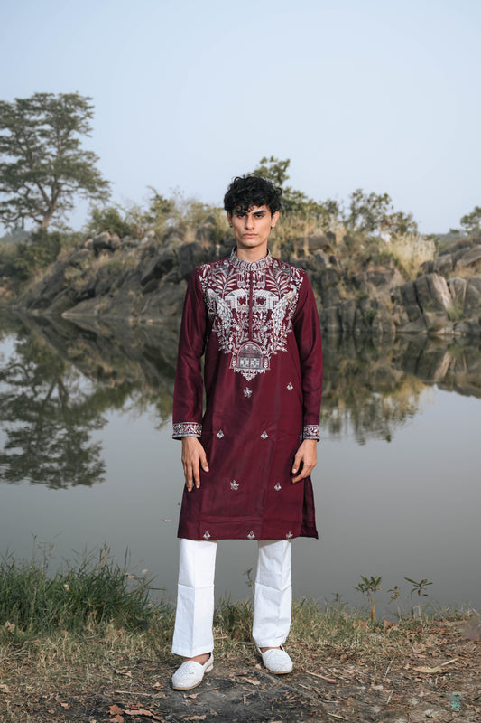 Wine Kenzo Festive Kurta Set
