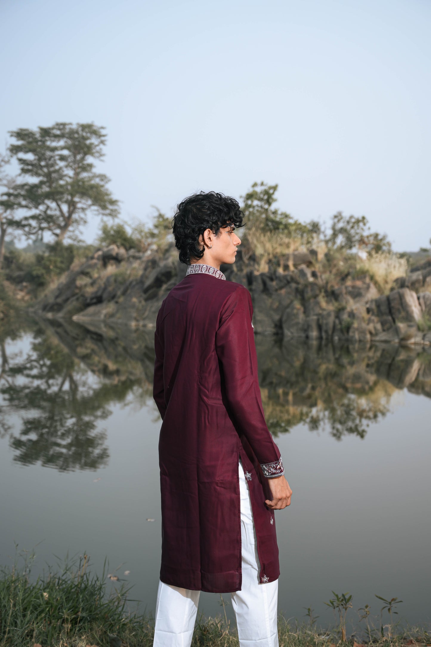 Wine Kenzo Festive Kurta Set
