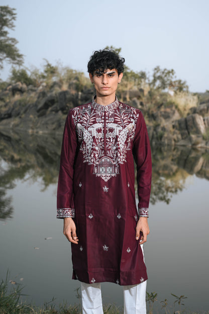 Wine Kenzo Festive Kurta Set