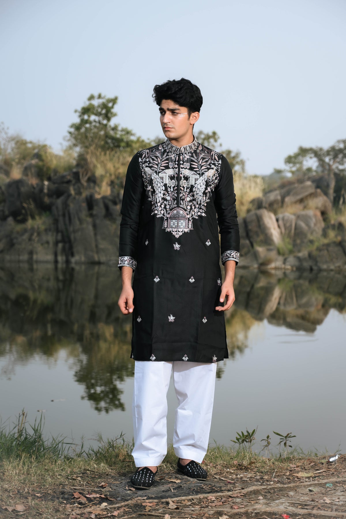 Black Kenzo Festive Kurta Set