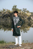 Bottle Green Festive Kurta Set