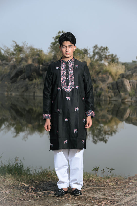 Black Kenzo Festive Kurta Set