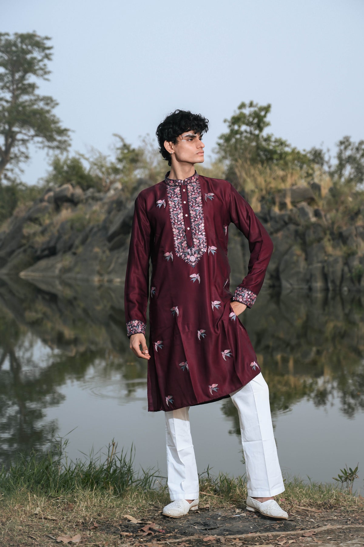 Wine Kenzo Kurta Set