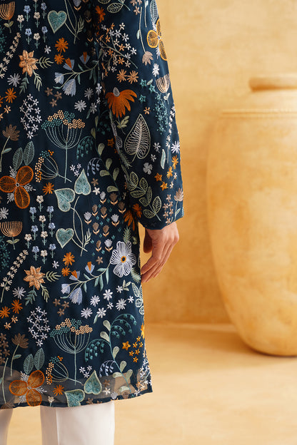 Rama Georgette Multicolour Thread Work Embroidery Kurta Set