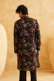 Black Zari Multicolour Thread Work Embroidery